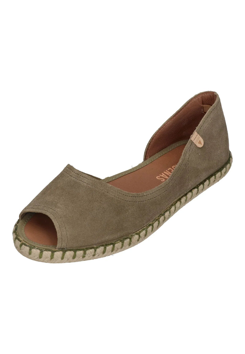 VERBENAS Damen Espadrilles CRUZ serraje kaki