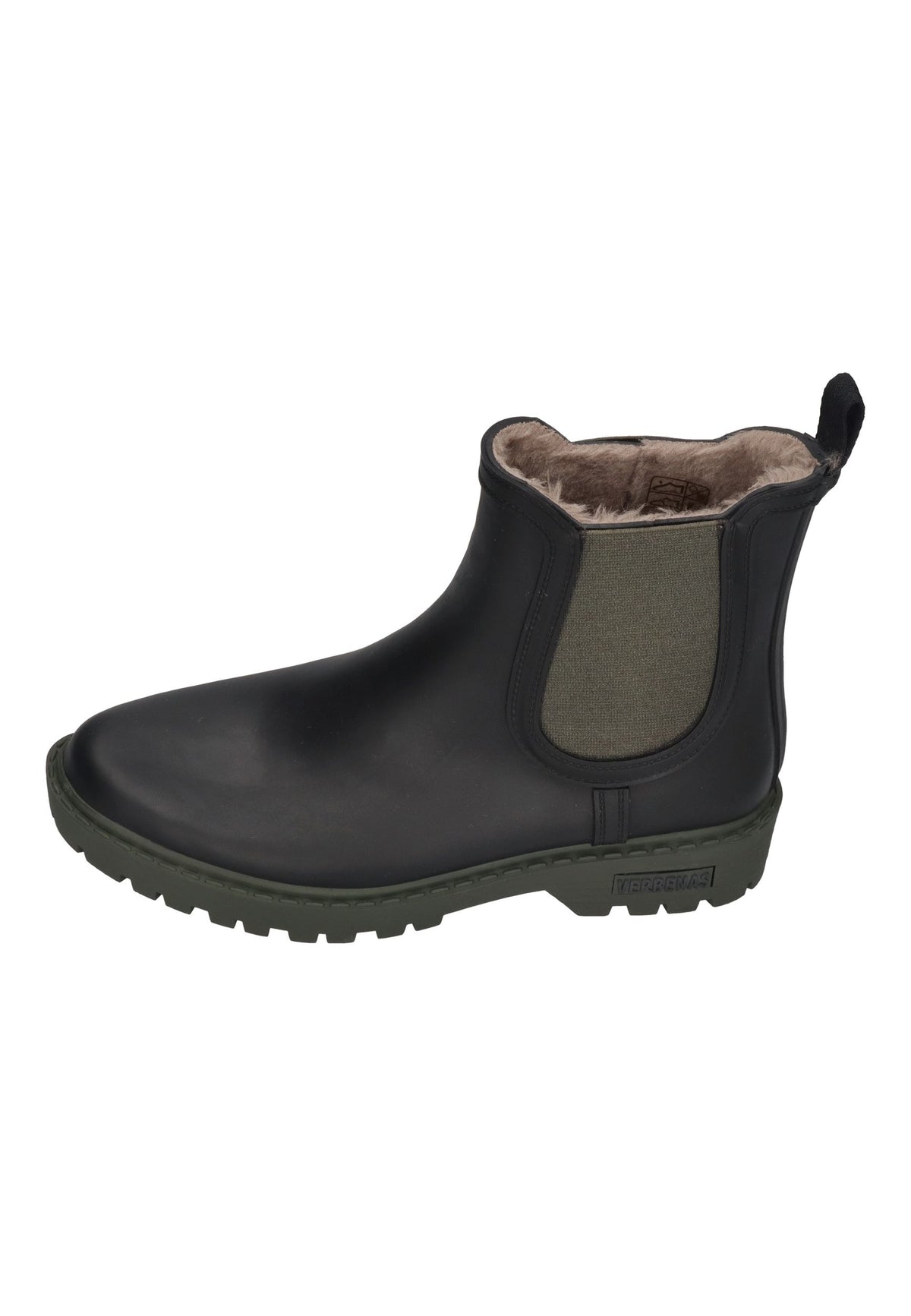 VERBENAS Damen Gummistiefel - GAUDI FUR SMOOTH - black khaki