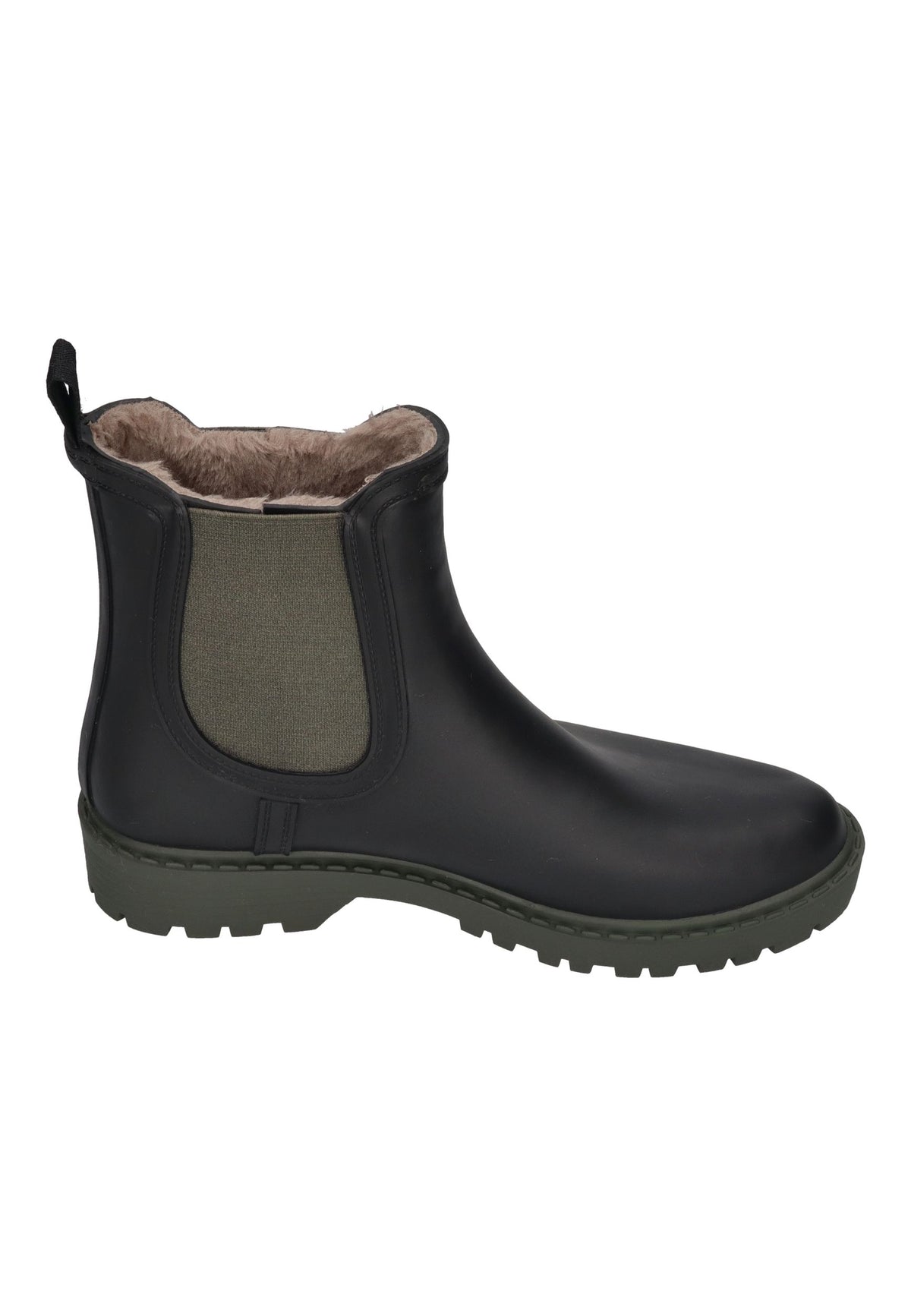 VERBENAS Damen Gummistiefel - GAUDI FUR SMOOTH - black khaki