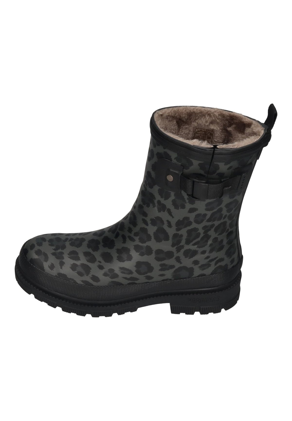 VERBENAS Damen Gummistiefel LINA FUR SMOOTH ANIMAL leo black
