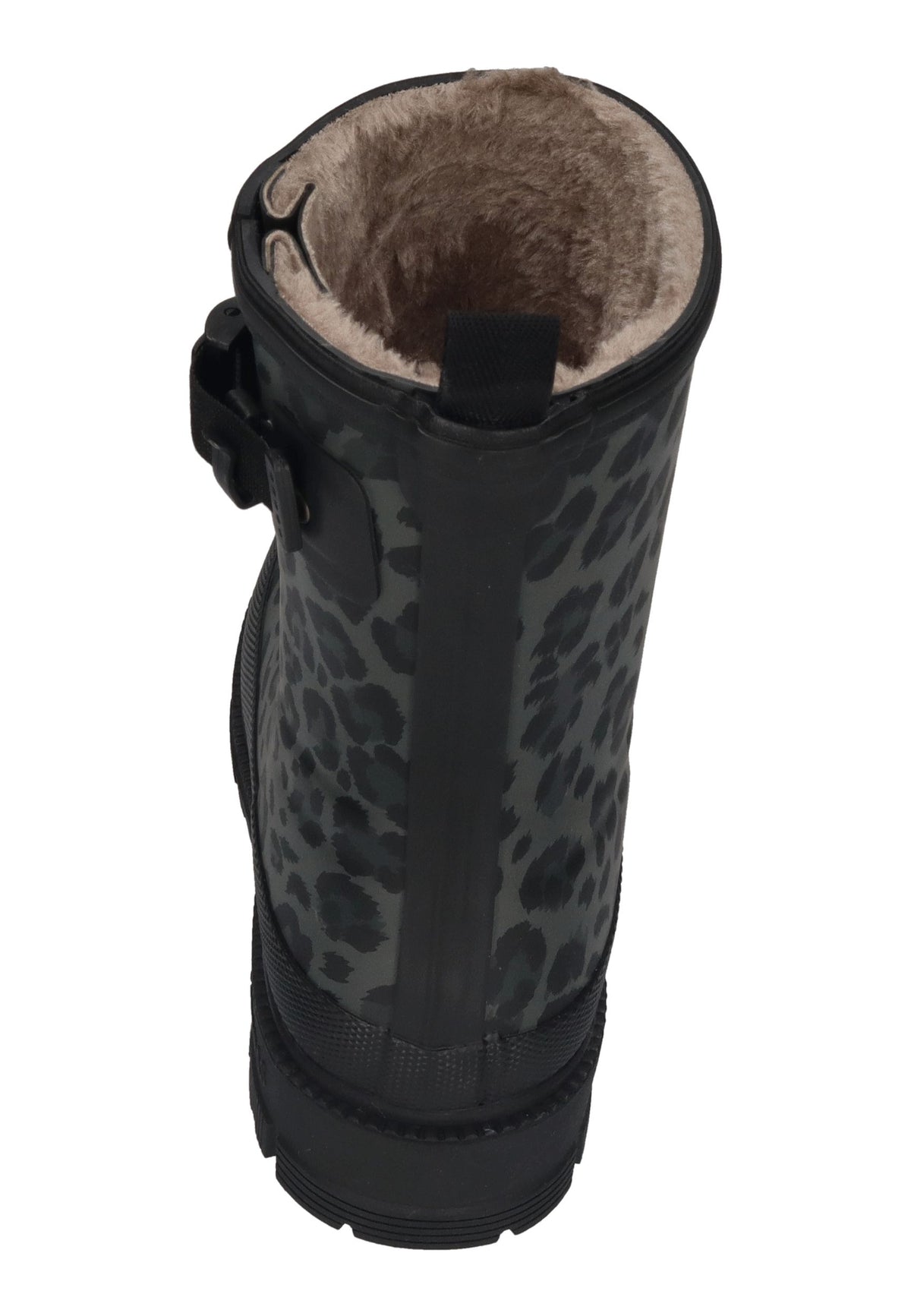 VERBENAS Damen Gummistiefel LINA FUR SMOOTH ANIMAL leo black