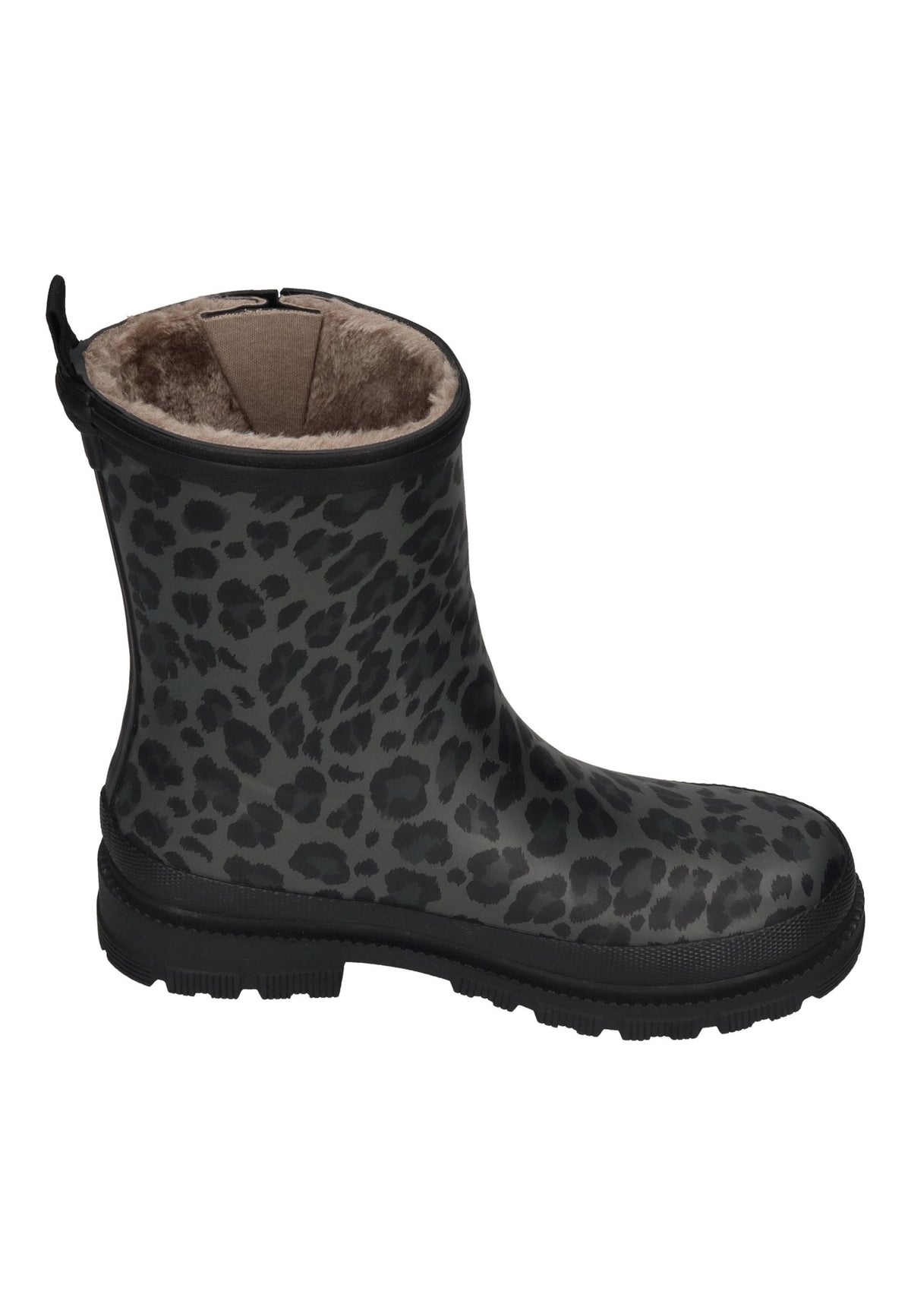 VERBENAS Damen Gummistiefel LINA FUR SMOOTH ANIMAL leo black
