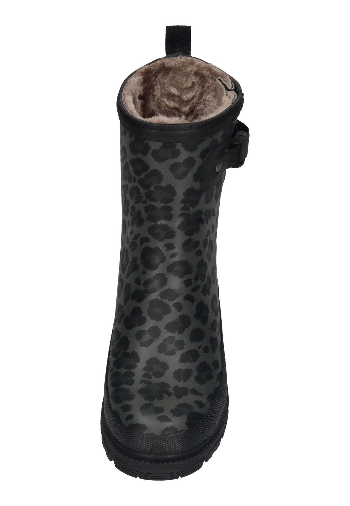 VERBENAS Damen Gummistiefel LINA FUR SMOOTH ANIMAL leo black