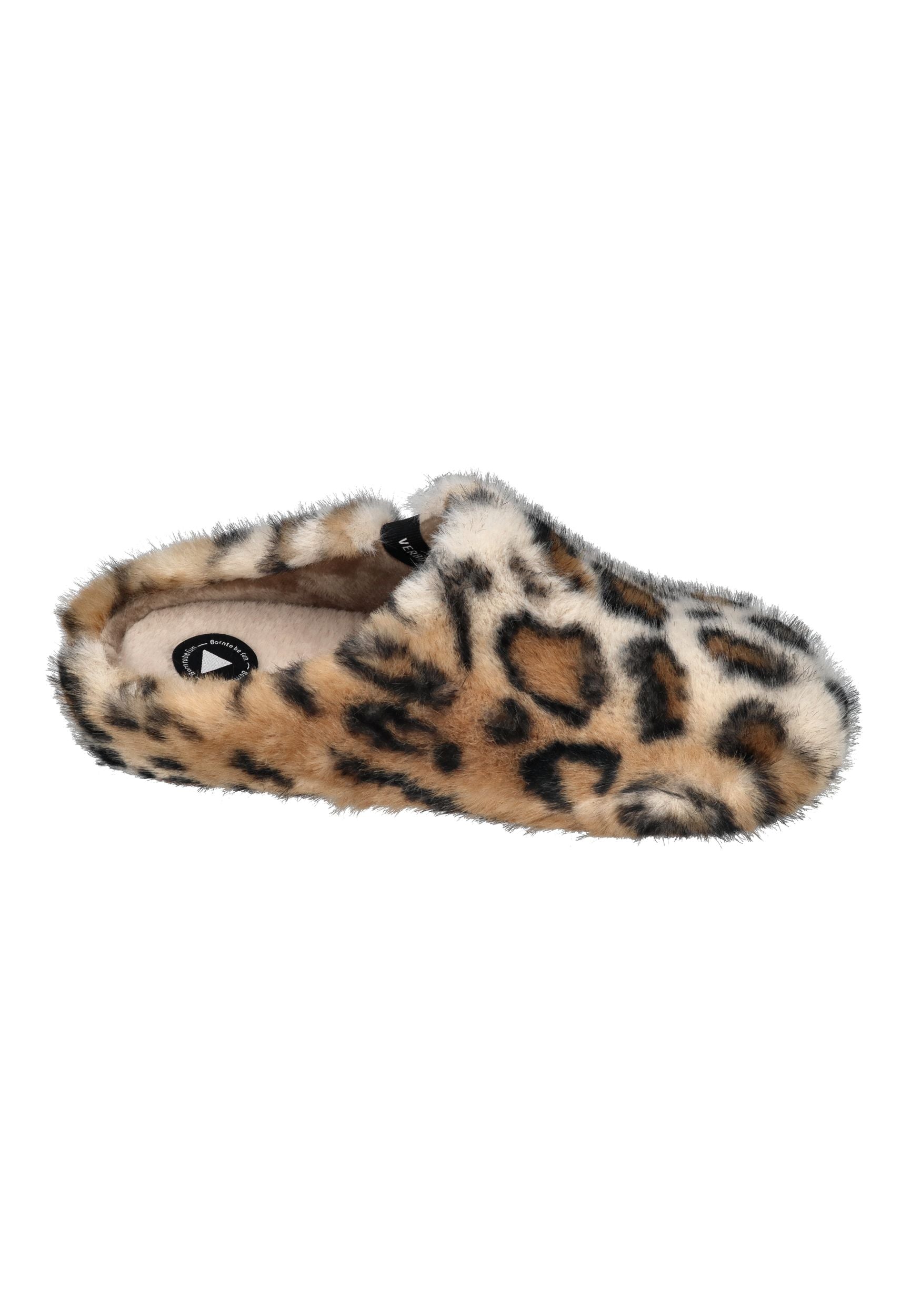 VERBENAS Damen Hausschuhe - YORK FUR LEO caramello