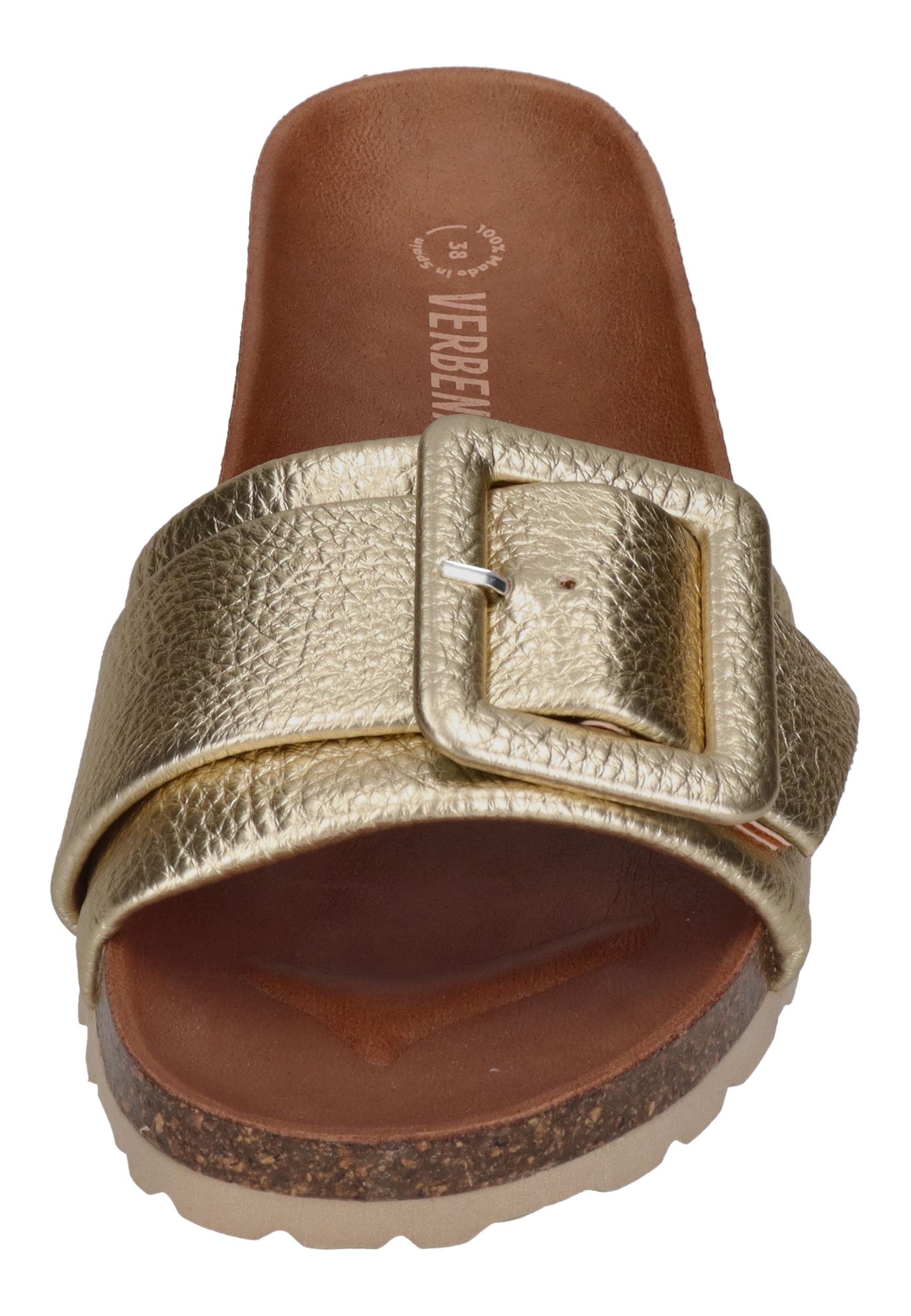 VERBENAS Damen Pantoletten REIKO elephant oro