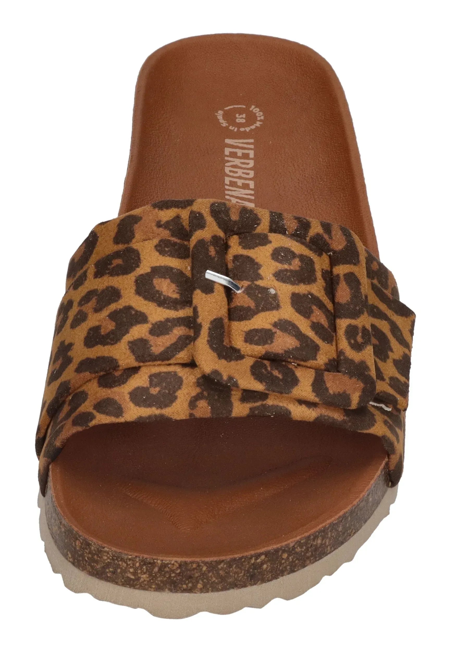 VERBENAS Damen Pantoletten REIKO micro leo nat bronzo