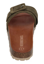 VERBENAS Damen Pantoletten REIKO velour kaki