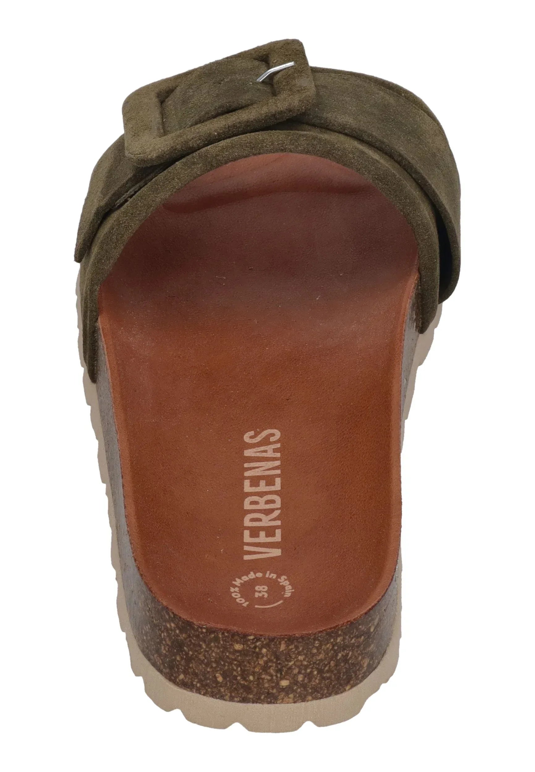 VERBENAS Damen Pantoletten REIKO velour kaki