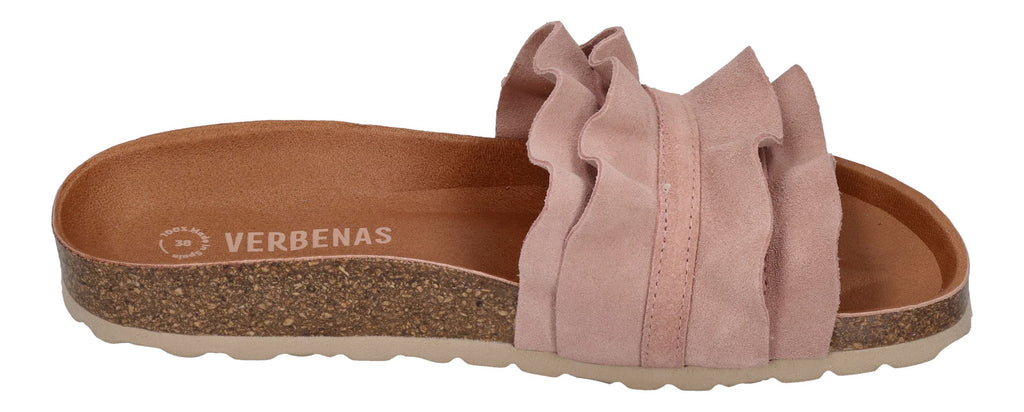 VERBENAS Damen Pantoletten - ROCIO serraje volante - antique