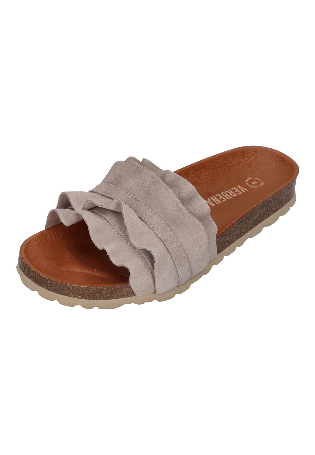 VERBENAS Damen Pantoletten ROCIO serraje volante perla