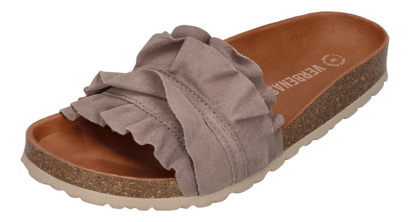 VERBENAS Damen Pantoletten - ROCIO serraje volante - perla