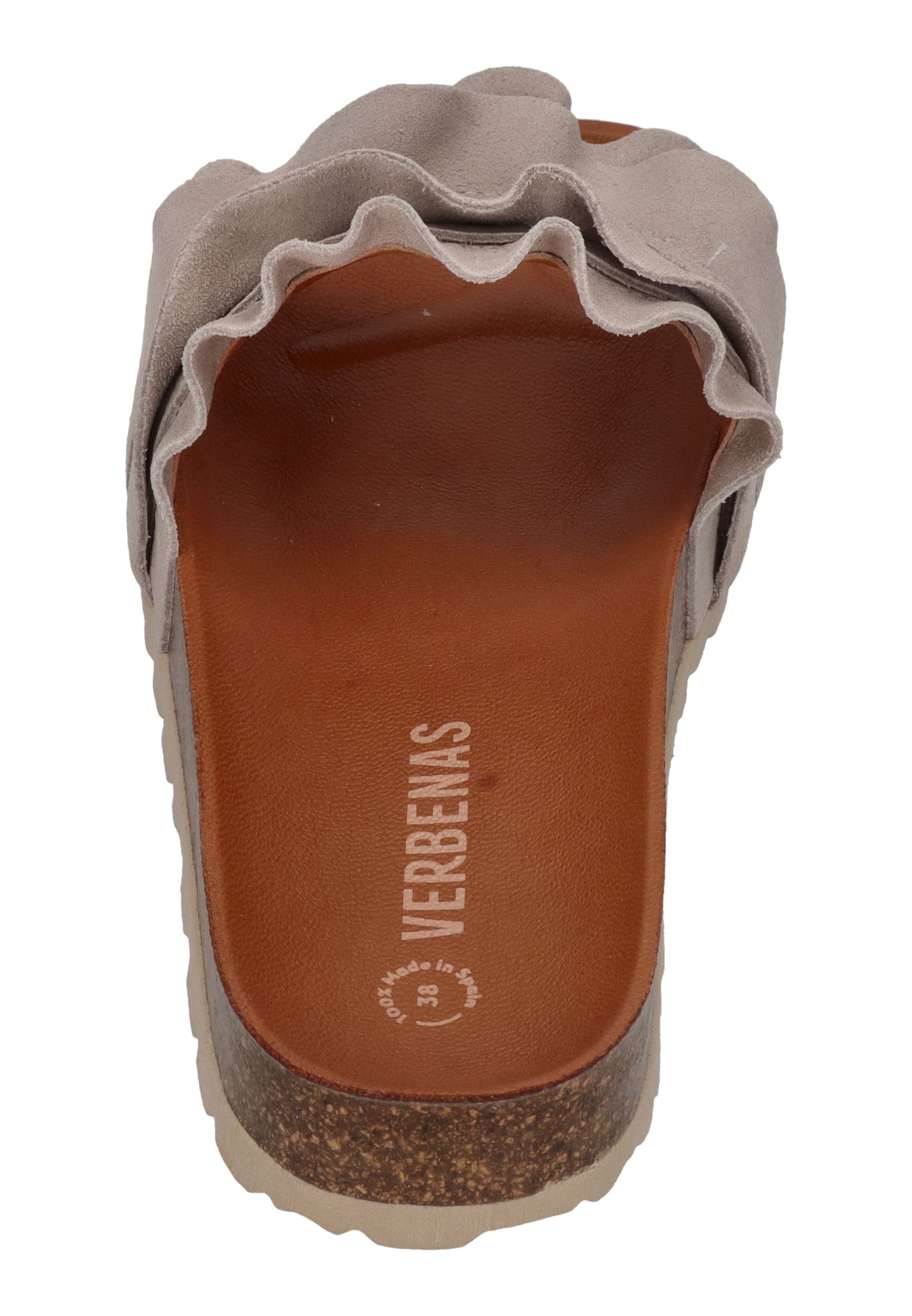 VERBENAS Damen Pantoletten ROCIO serraje volante perla