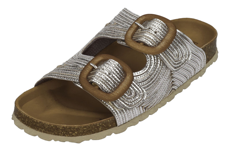 VERBENAS Damen Pantoletten - RUTH lato metal - plata