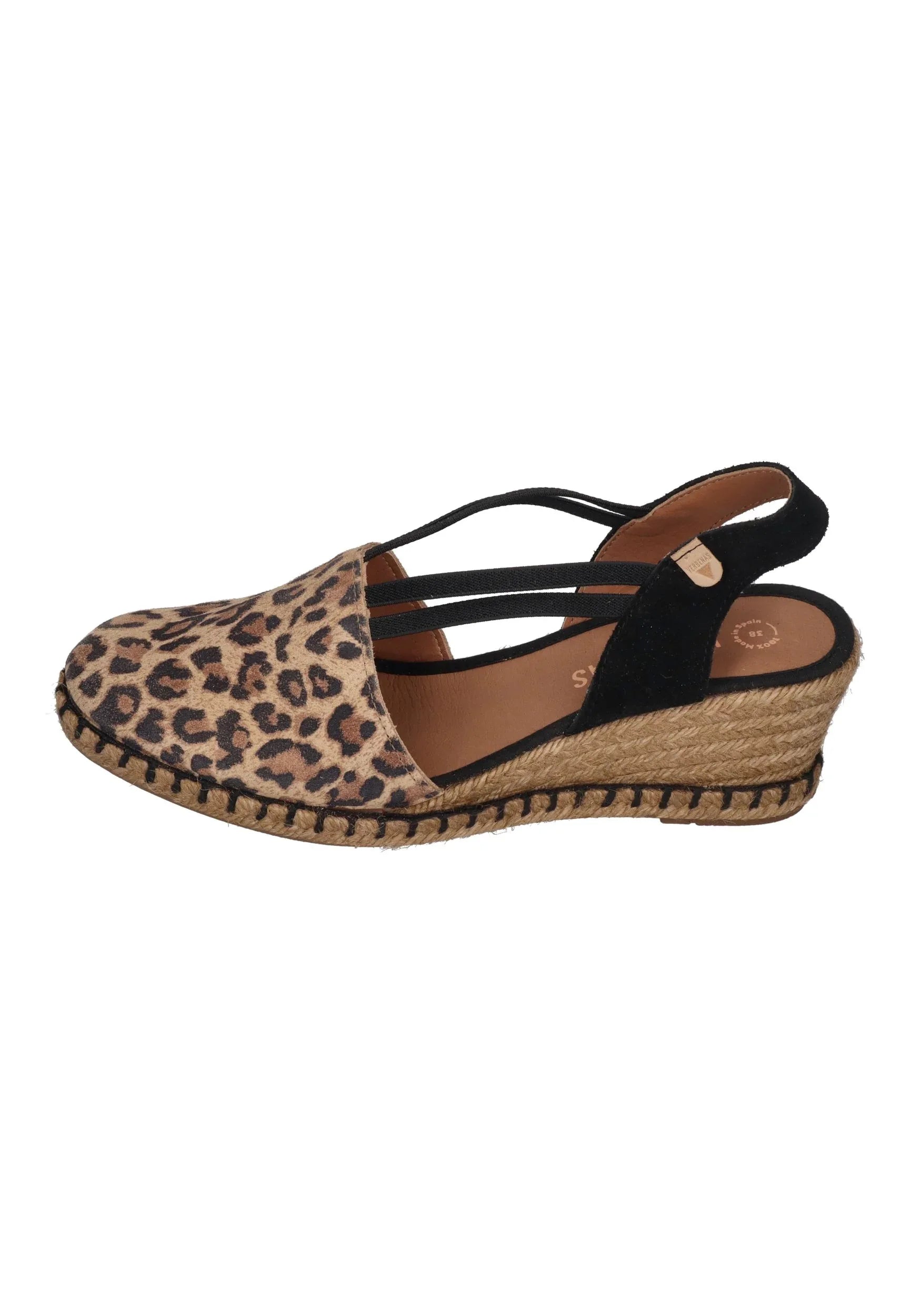 VERBENAS Damen Sandalette MAIKA leo serraje camel negro