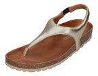 VERBENAS Damen Zehentrenner - REAGAN lame - oro