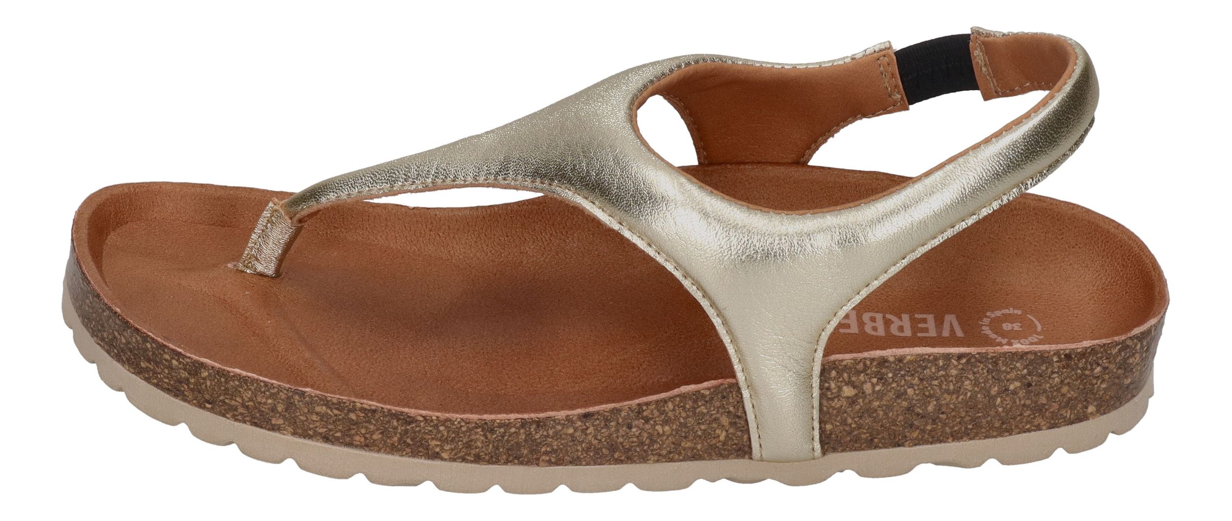 VERBENAS Damen Zehentrenner - REAGAN lame - oro