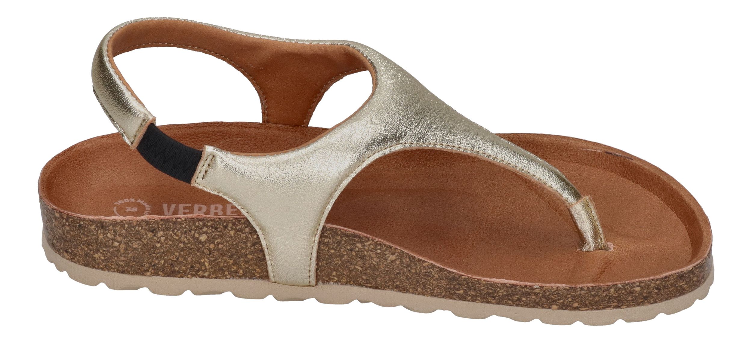 VERBENAS Damen Zehentrenner - REAGAN lame - oro
