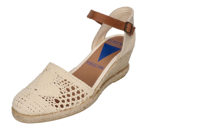 VERBENAS Damenschuhe Sandalette MALENA crochet lino - crudo