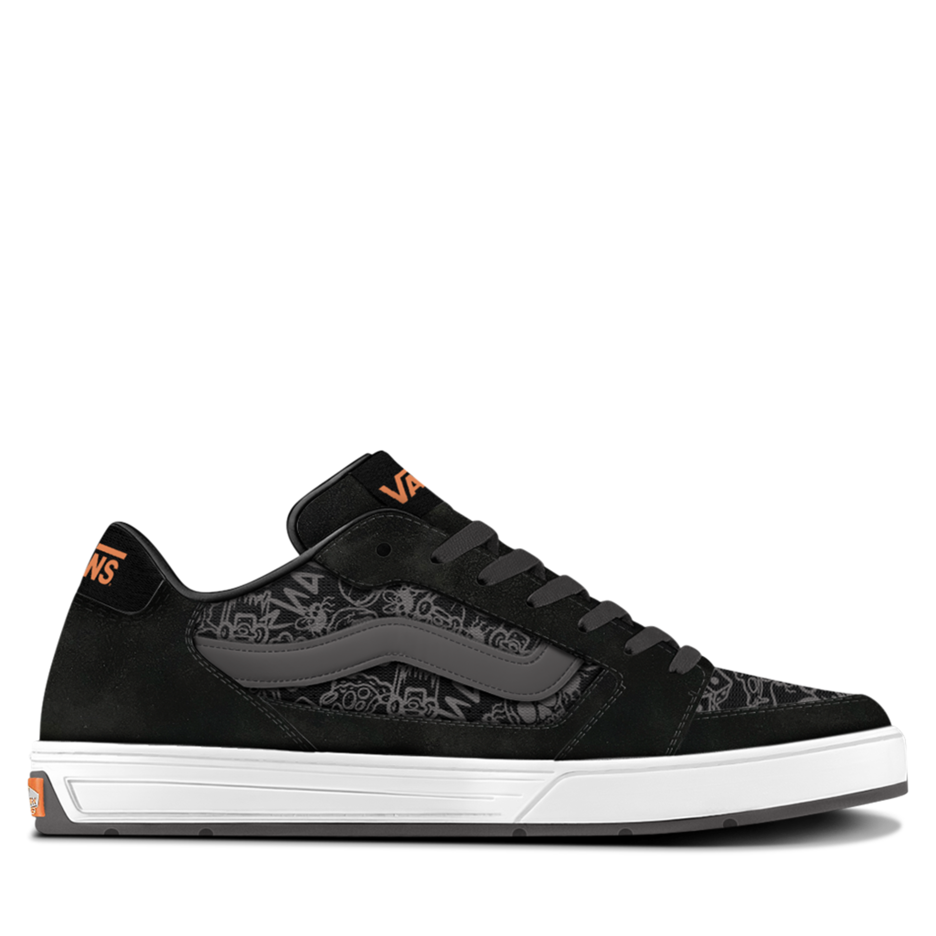 VANS Herren Sneakers CALDRONE Skate Doodle black orange