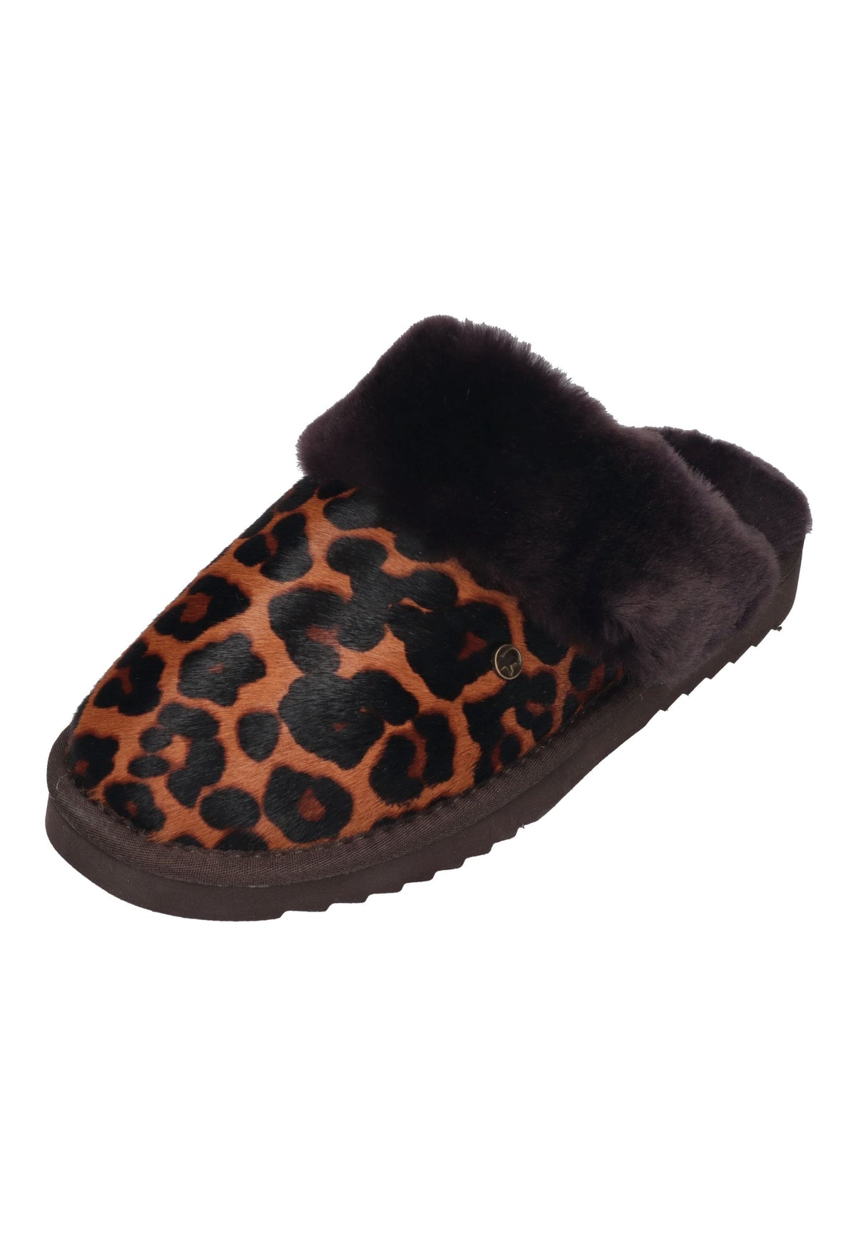 WARMBAT Damen Hausschuhe COLLIE PRINT panther cognac