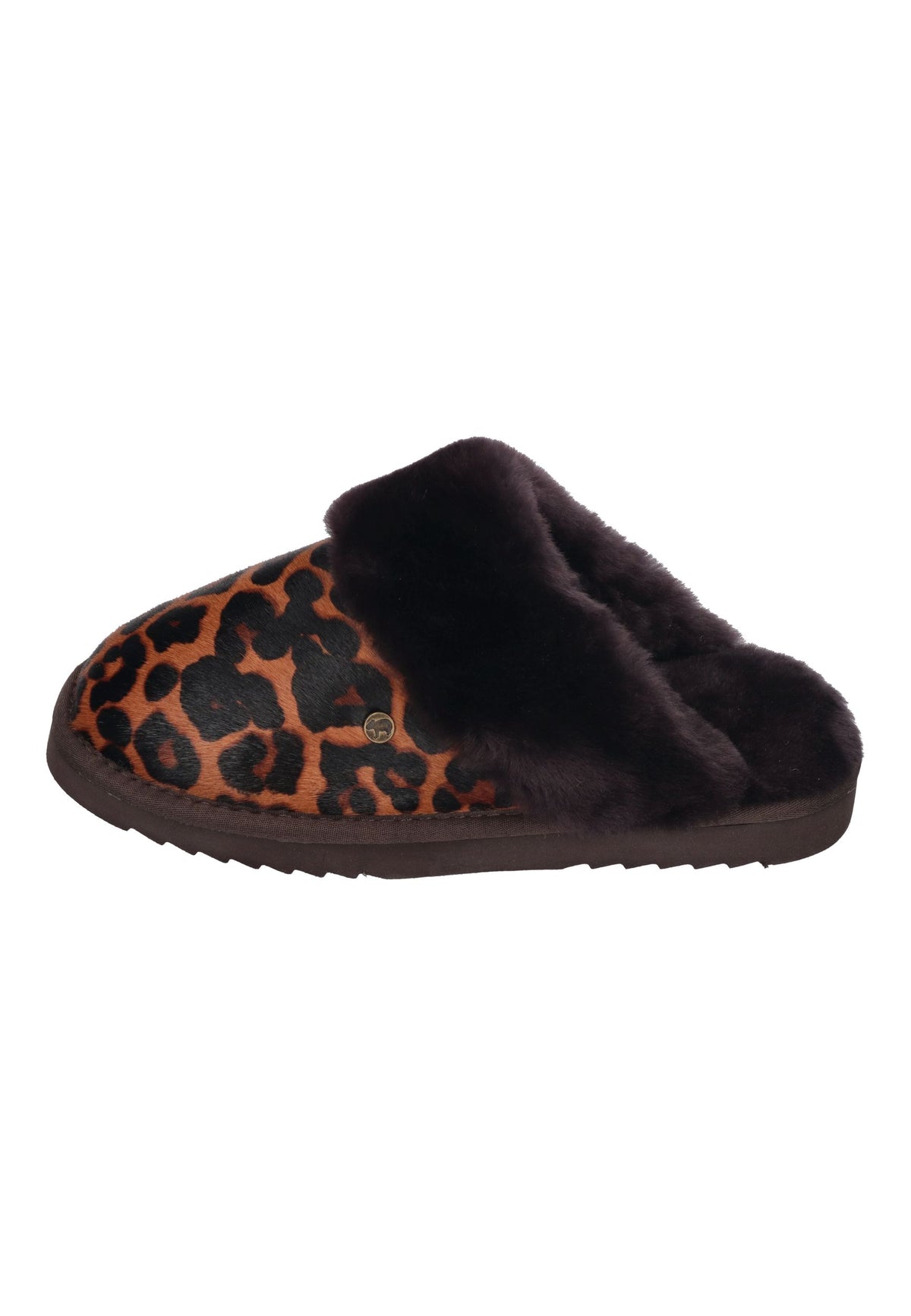 WARMBAT Damen Hausschuhe COLLIE PRINT panther cognac