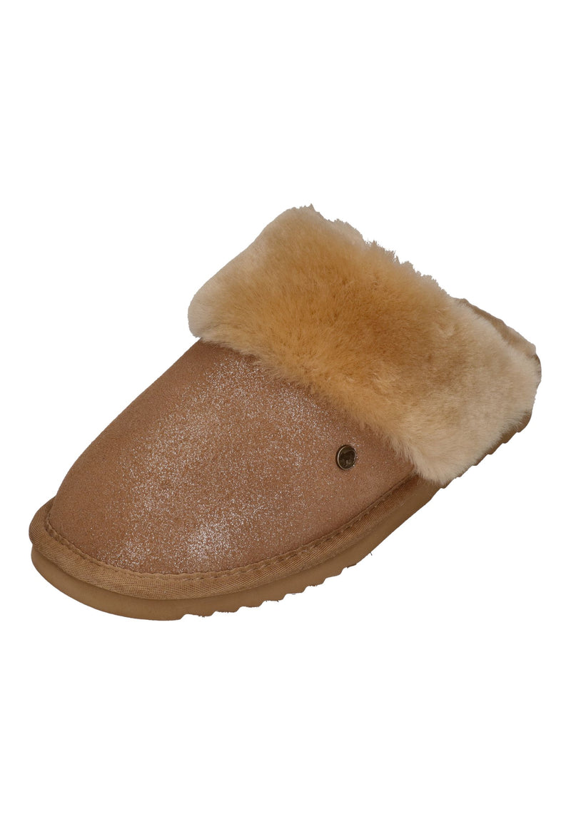 WARMBAT Damenschuhe Hausschuhe COLLIE PRINT METALLIC gold