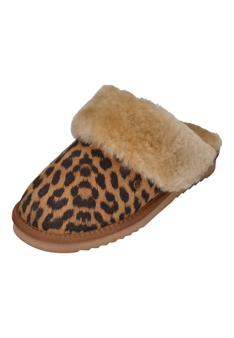 WARMBAT Damenschuhe Hausschuhe COLLIE PRINT PANTHER chestnut