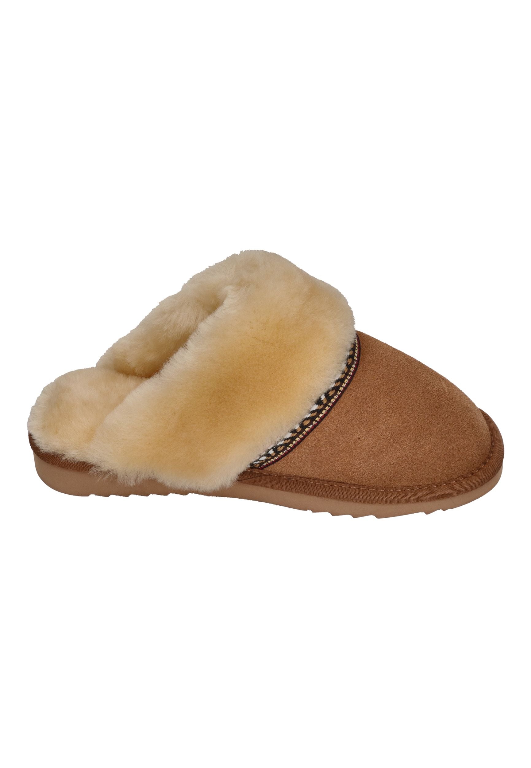 WARMBAT Damenschuhe Hausschuhe FLURRY SUEDE TAPE cognac