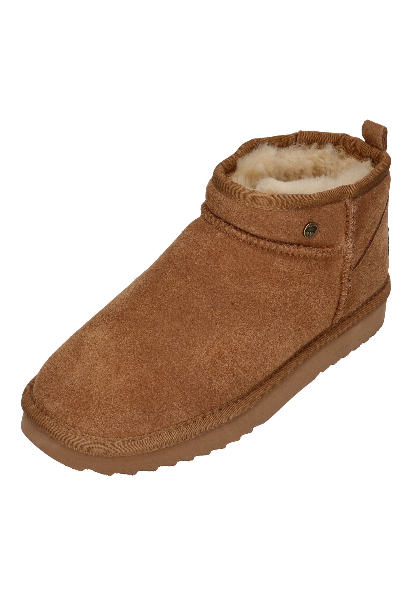 WARMBAT Damenschuhe Schaffell Booties DURACK cognac