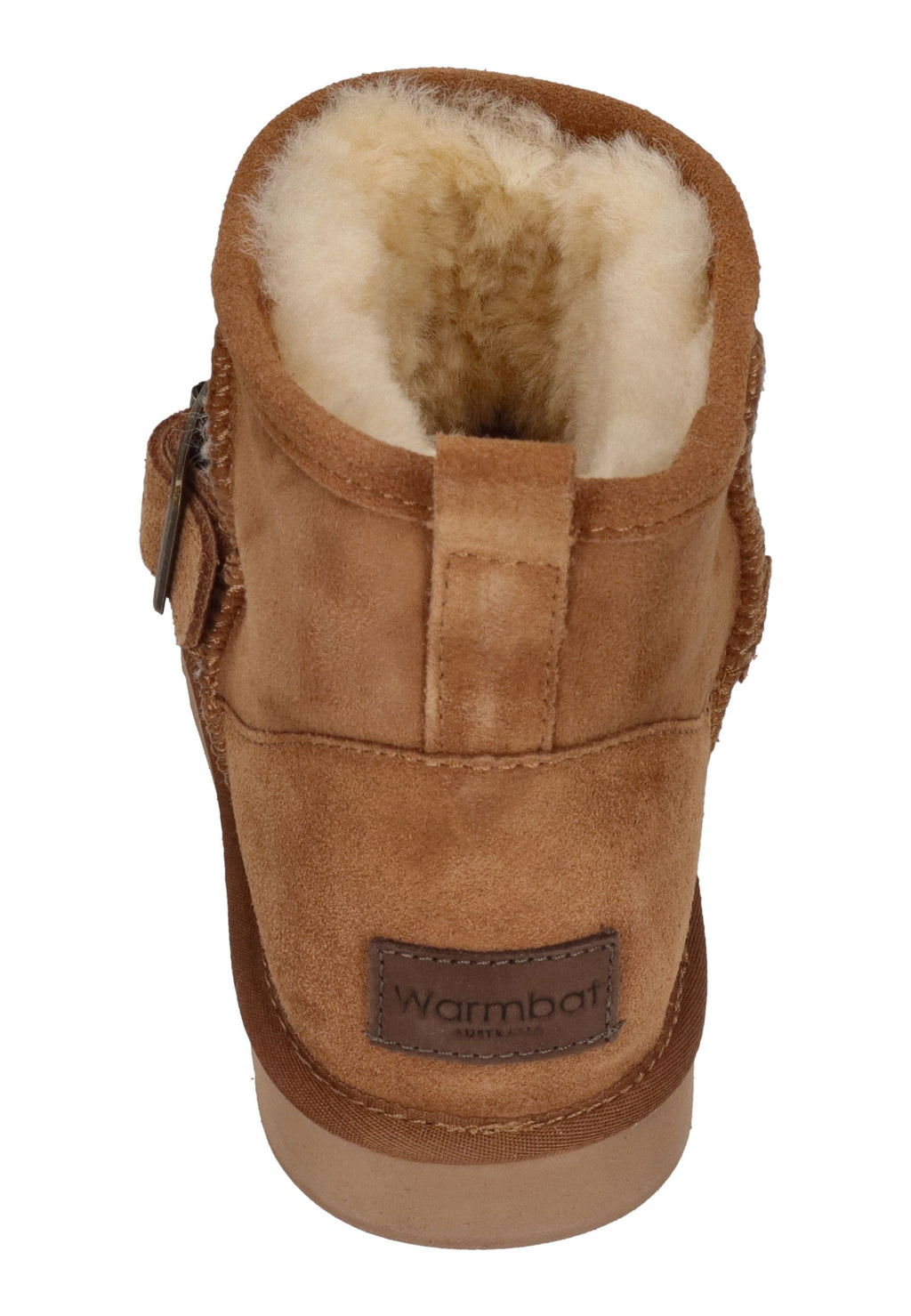 WARMBAT Damenschuhe Schaffell Booties WALLABY BUCKLE cognac