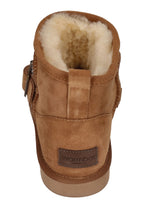 WARMBAT Damenschuhe Schaffell Booties WALLABY BUCKLE cognac