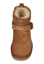 WARMBAT Damenschuhe Schaffell Booties WALLABY BUCKLE cognac