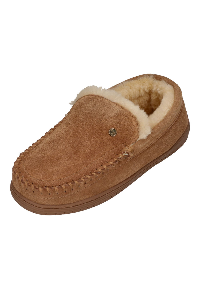 WARMBAT Herrenschuhe Hausschuhe GRIZZLY SUEDE - cognac