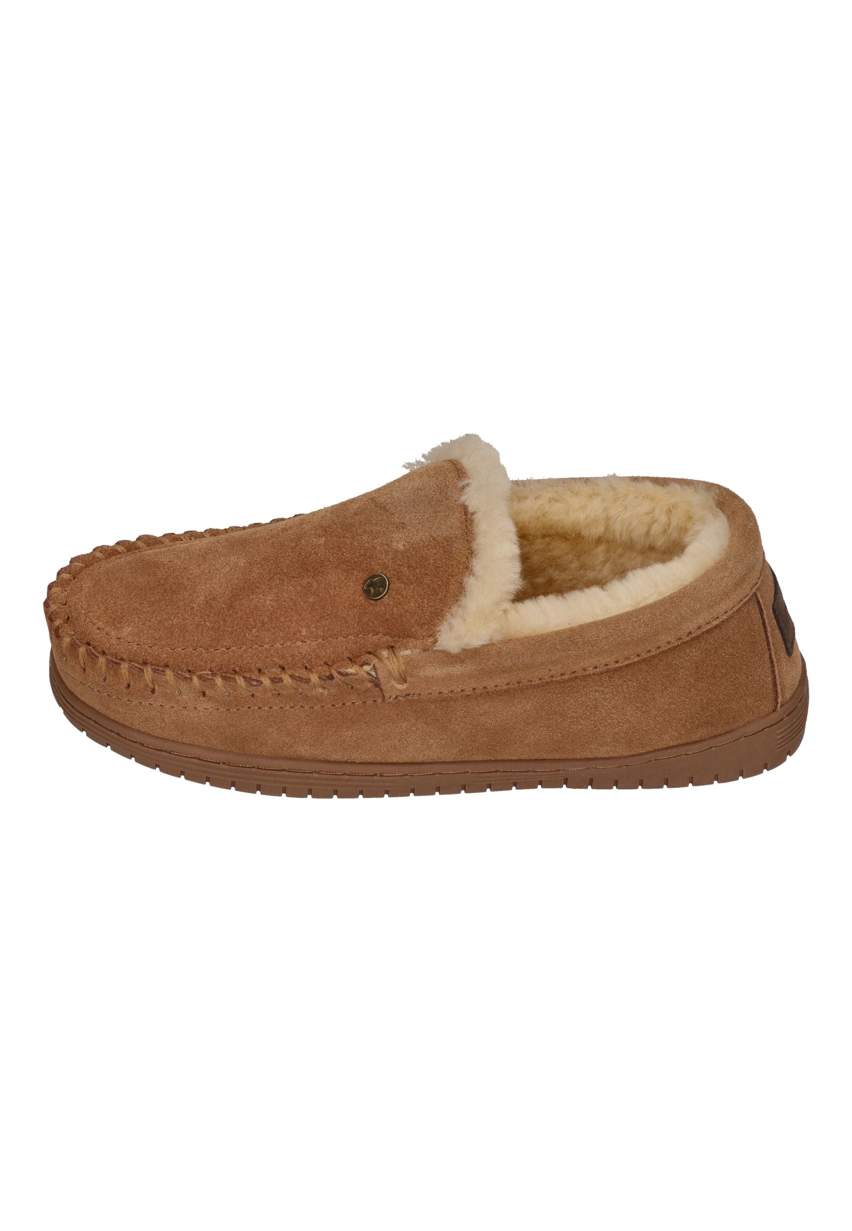 WARMBAT Herrenschuhe Hausschuhe GRIZZLY SUEDE - cognac