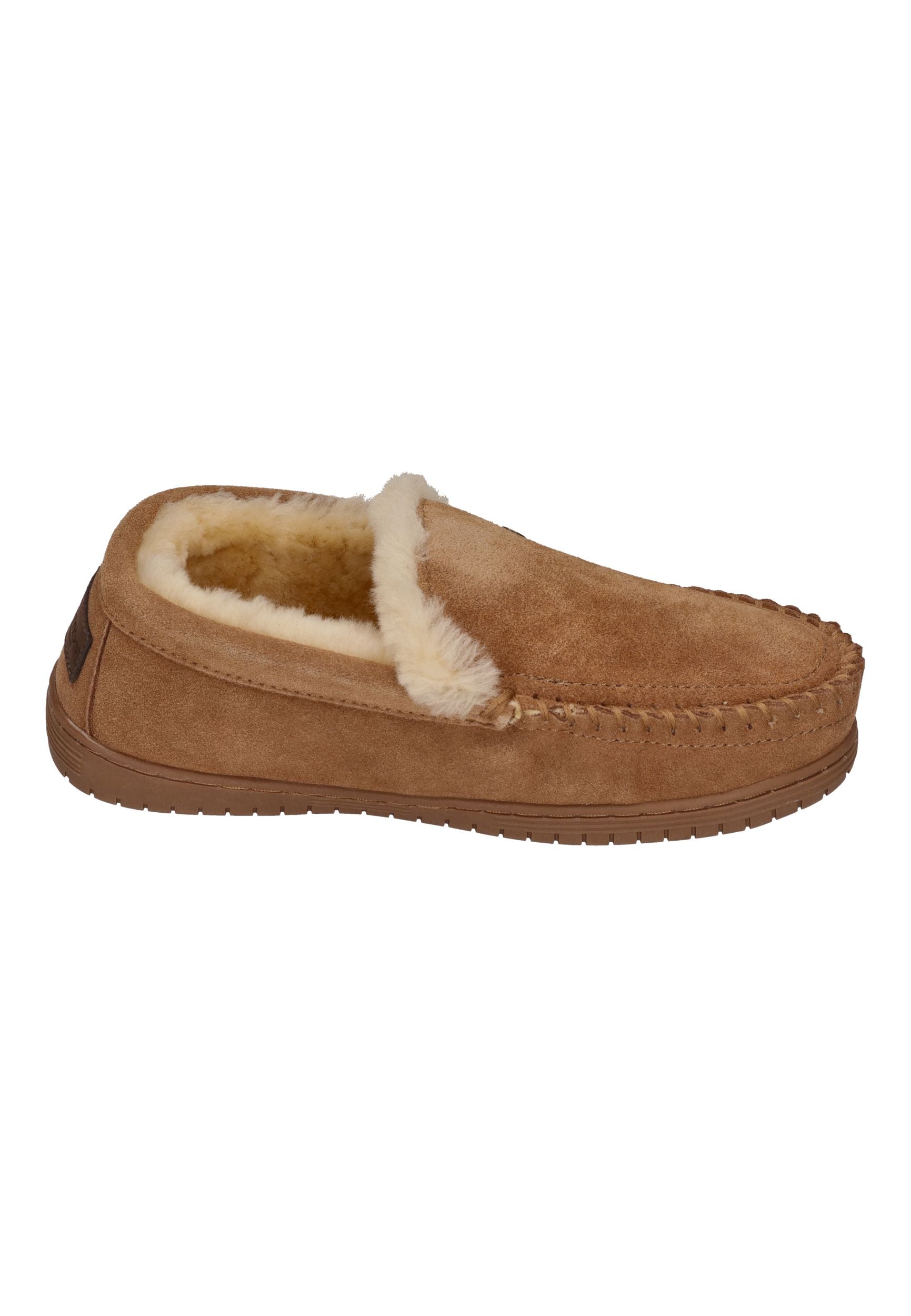 WARMBAT Herrenschuhe Hausschuhe GRIZZLY SUEDE - cognac