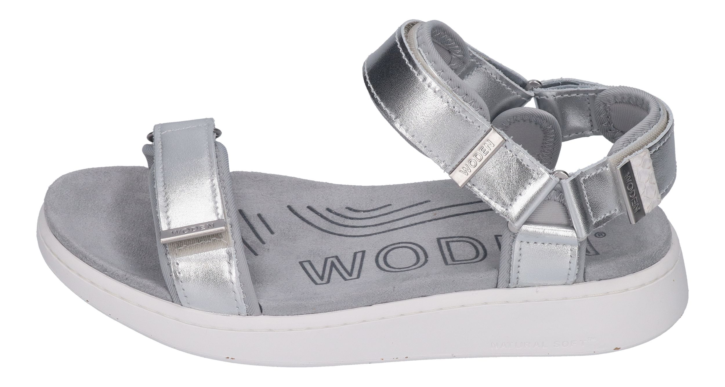WODEN Damenschuhe Sandalen - LINE METALLIC WL714 - silver