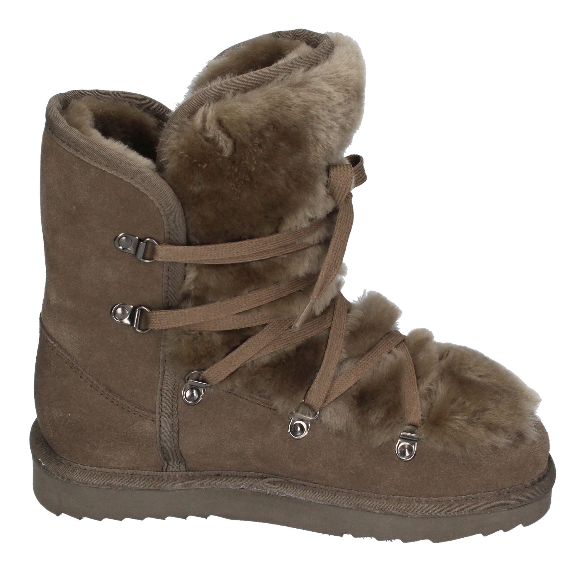 WARMBAT Damenschuhe Schaffell Booties MOONBI SUEDE - moss