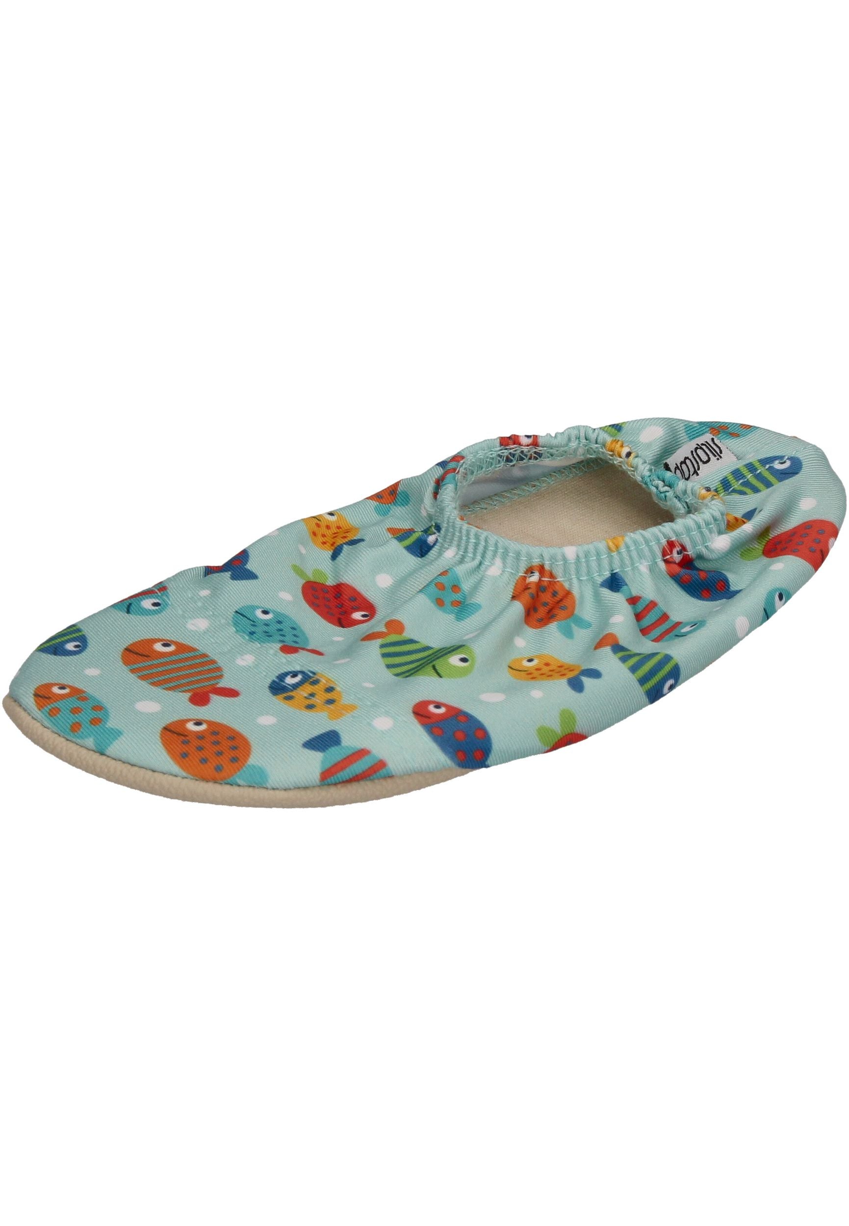 SLIPSTOP Kinder Hausschuhe Badeschuhe AQUARIUM green