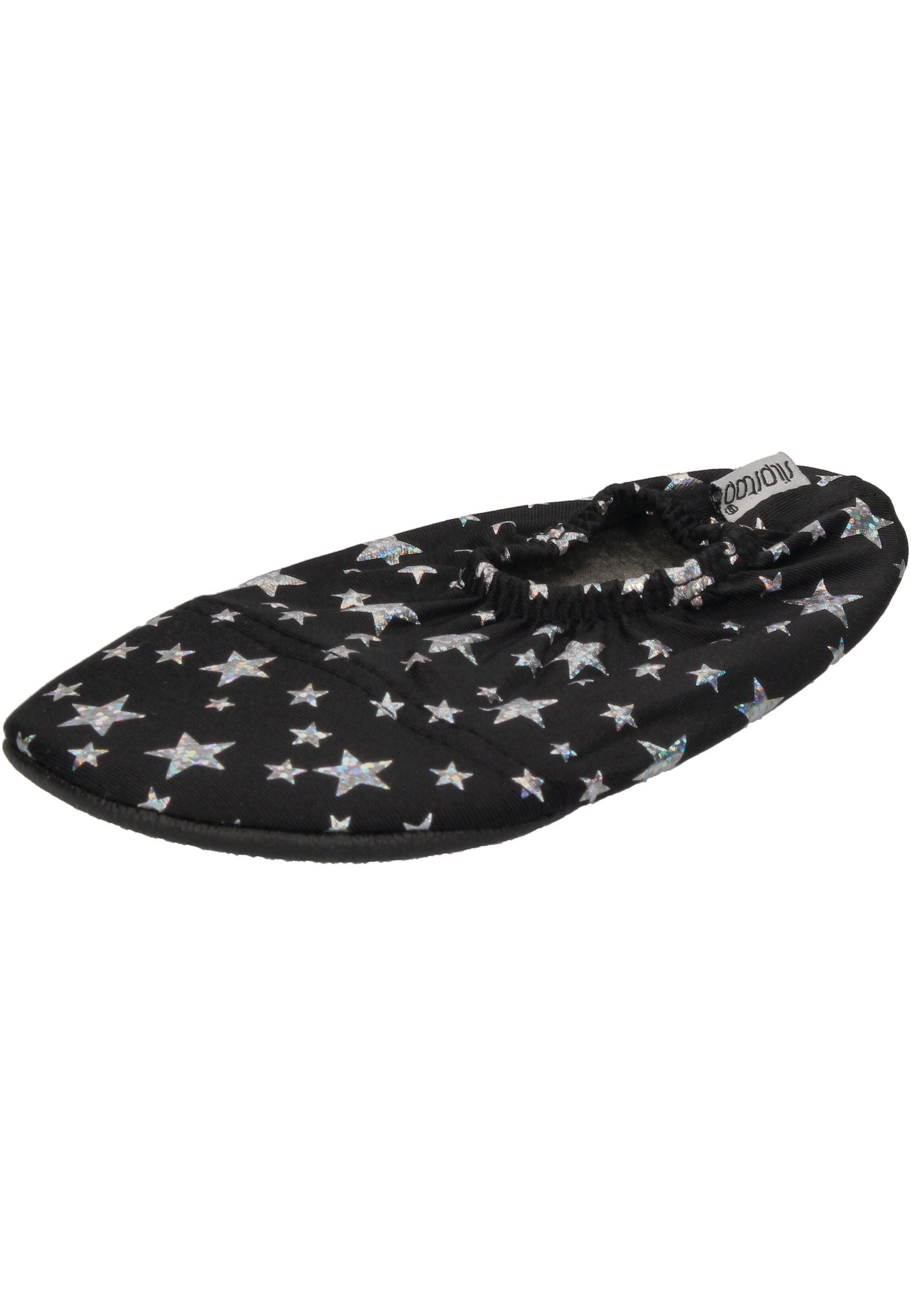 SLIPSTOP - Hausschuhe Badeschuhe BRIGHT Sterne schwarz