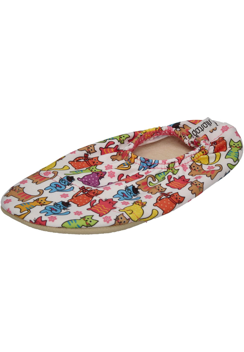 SLIPSTOP Kinder Hausschuhe Badeschuhe FUNNY CATS - bunt