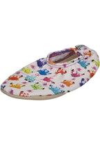 SLIPSTOP Hausschuhe Badeschuhe FUNNY CRABS weiß bunt