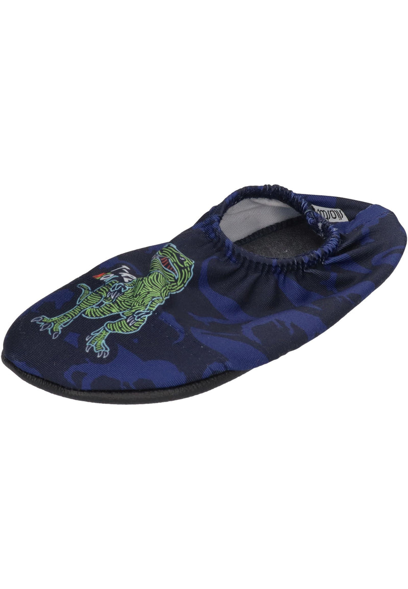 SLIPSTOP Kinder Hausschuhe Badeschuhe MIGHTY Dino Blau