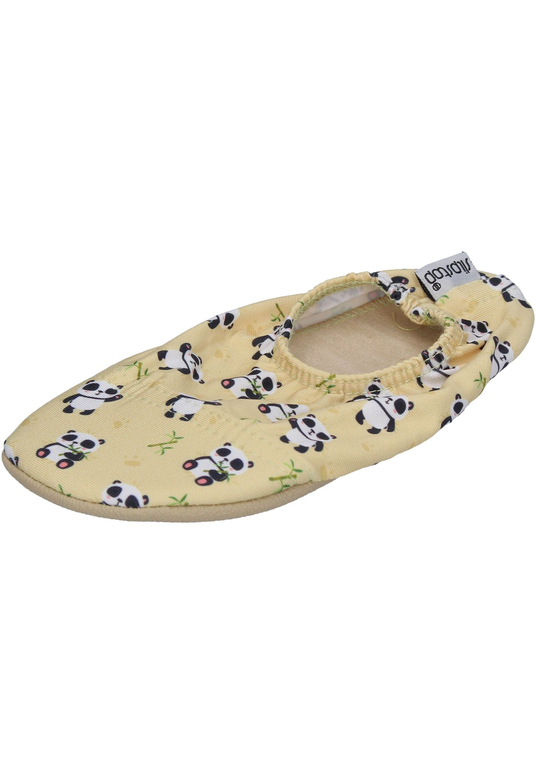 SLIPSTOP Kinder Hausschuhe Badeschuhe OLA YELLOW Panda