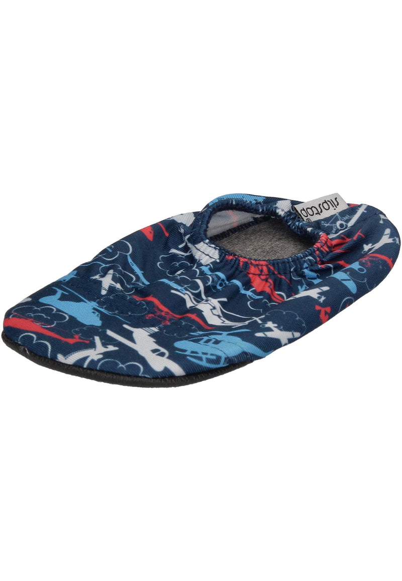 SLIPSTOP Hausschuhe Badeschuhe PLANES Flugzeuge blau