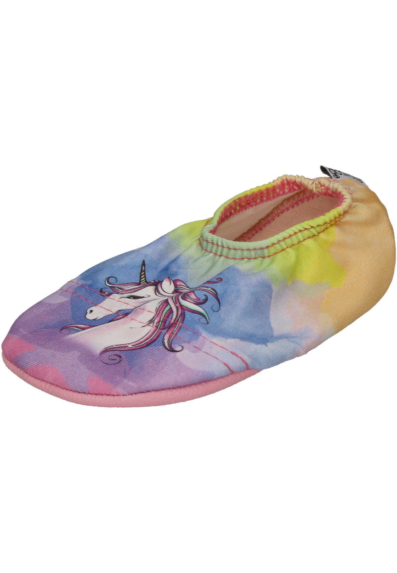 SLIPSTOP Kinder Hausschuhe Badeschuhe ROYAL Einhorn bunt