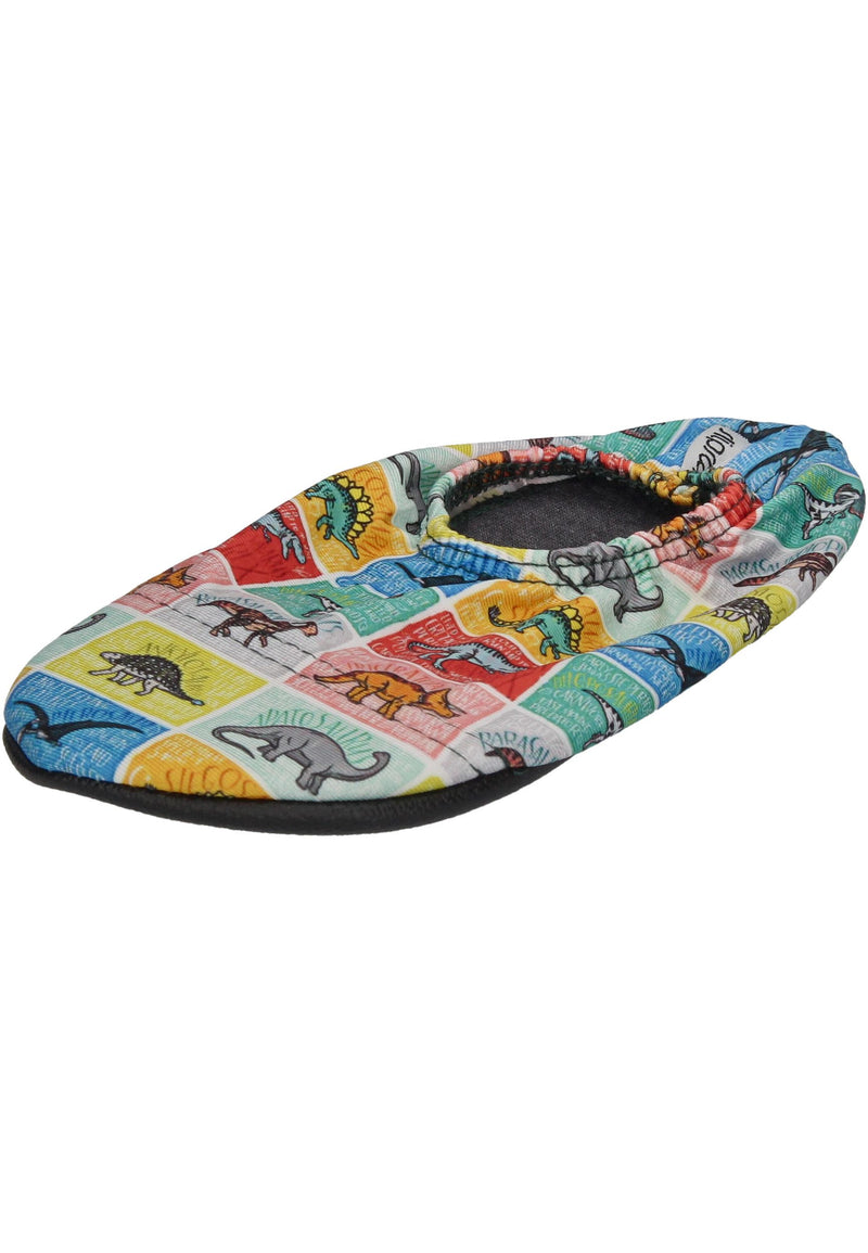 SLIPSTOP Kinder Hausschuhe Badeschuhe SPINOPS Dinos bunt