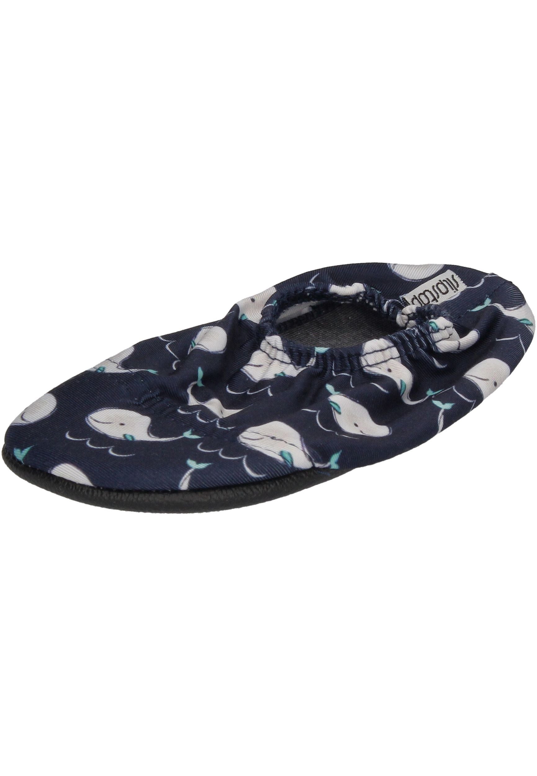 SLIPSTOP Kinder Hausschuhe Badeschuhe WILLY Wal blau