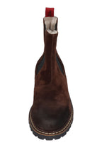 Ammann Iselle Tdm Chelsea Boot von vorn mit Lammfellfutter und roter Zuglasche