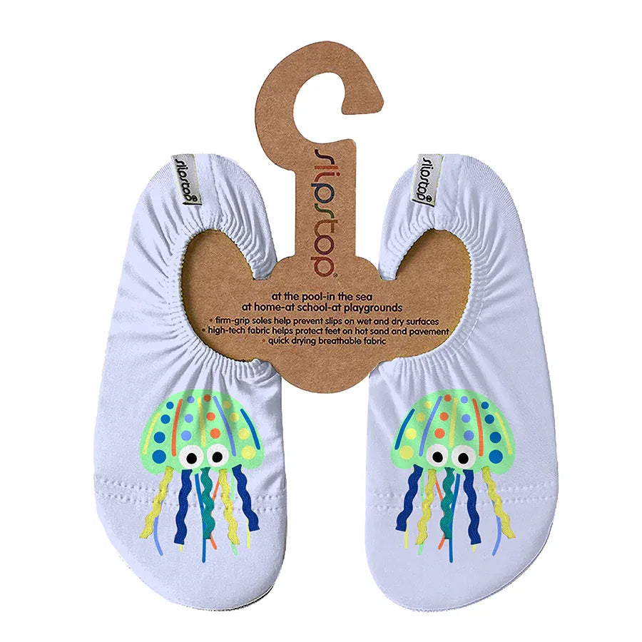 SLIPSTOP Kinder Hausschuhe Badeschuhe Animated Bonbon hellblau