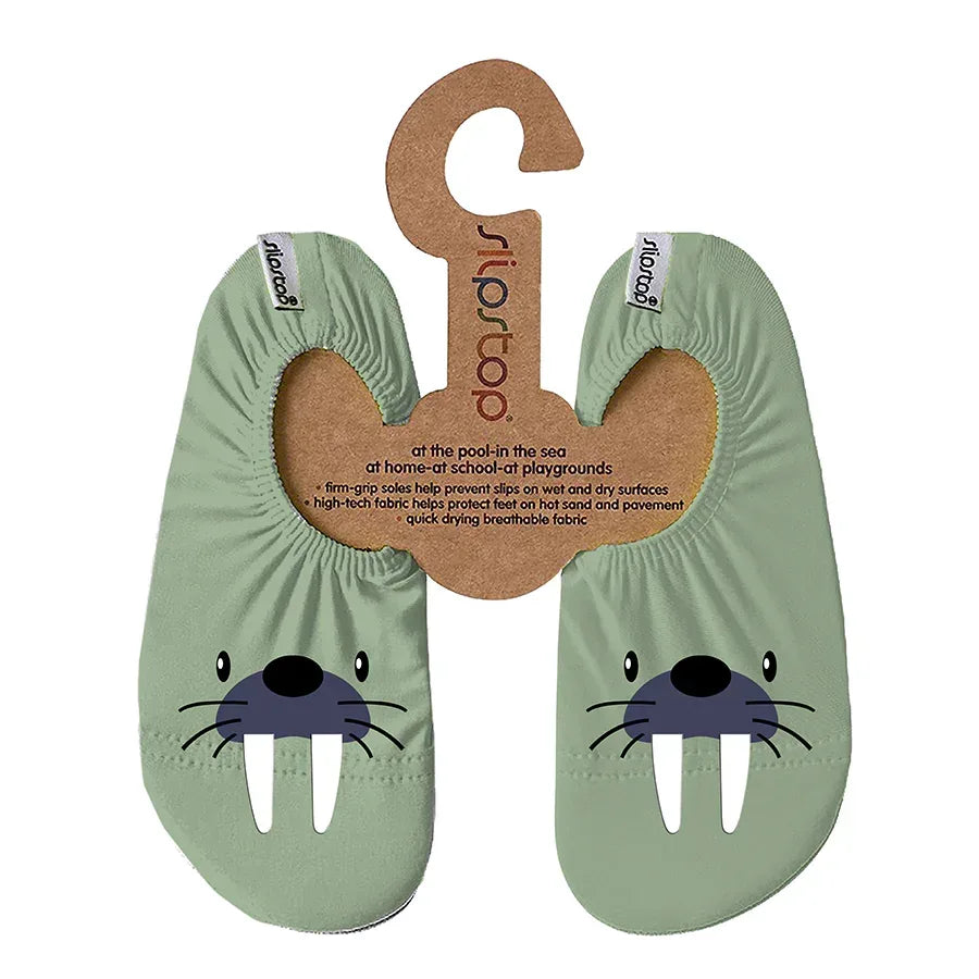 SLIPSTOP Kinder Hausschuhe Badeschuhe Mors olivgrün
